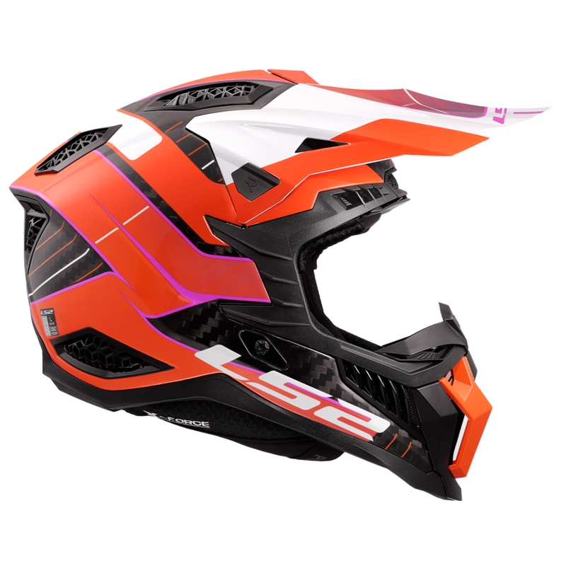 Casco da motocross LS2 MX703 X-Force Galuo arancione