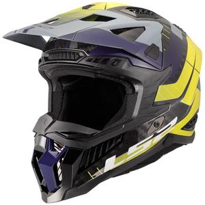 Casco motocross LS2 MX703 X-Force Galuo grigio-giallo fluo