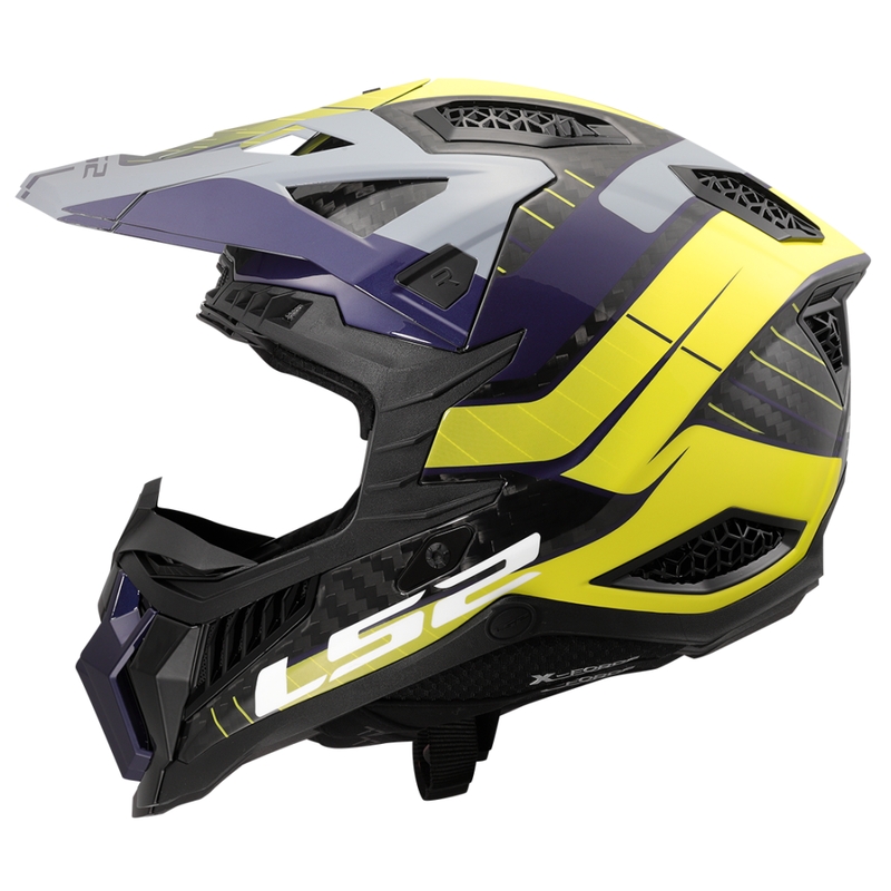 Casco motocross LS2 MX703 X-Force Galuo grigio-giallo fluo