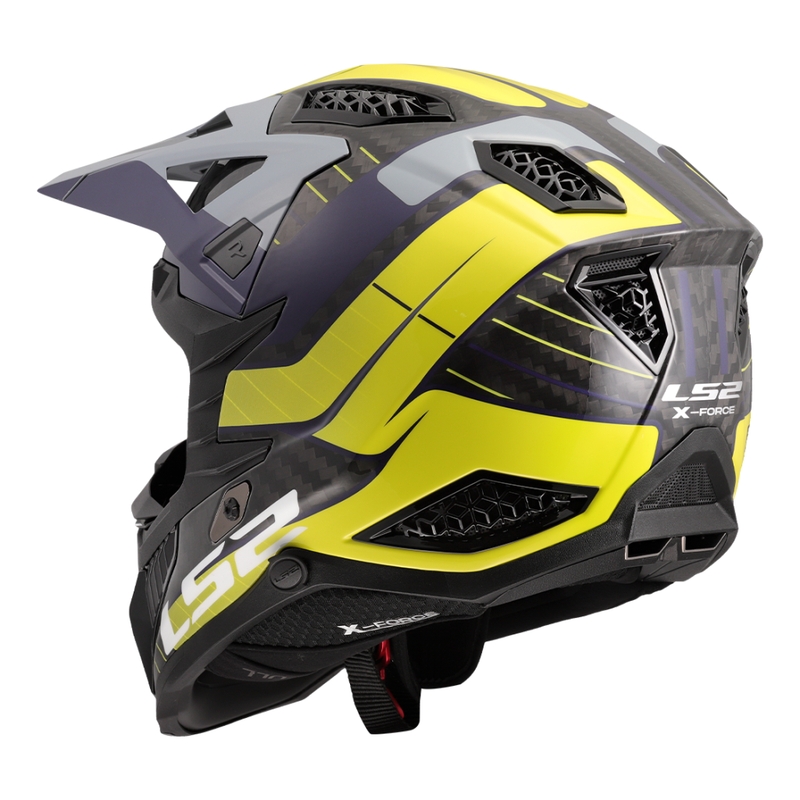 Casco motocross LS2 MX703 X-Force Galuo grigio-giallo fluo