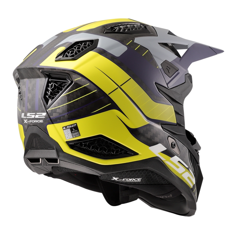 Casco motocross LS2 MX703 X-Force Galuo grigio-giallo fluo