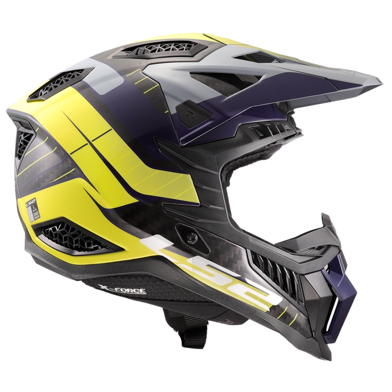 Casco motocross LS2 MX703 X-Force Galuo grigio-giallo fluo