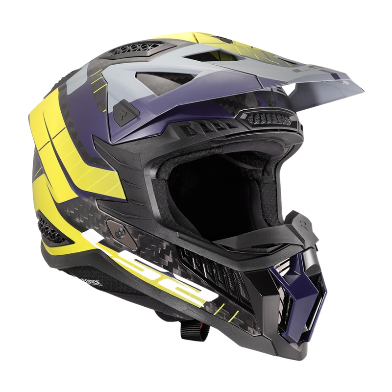 Casco motocross LS2 MX703 X-Force Galuo grigio-giallo fluo