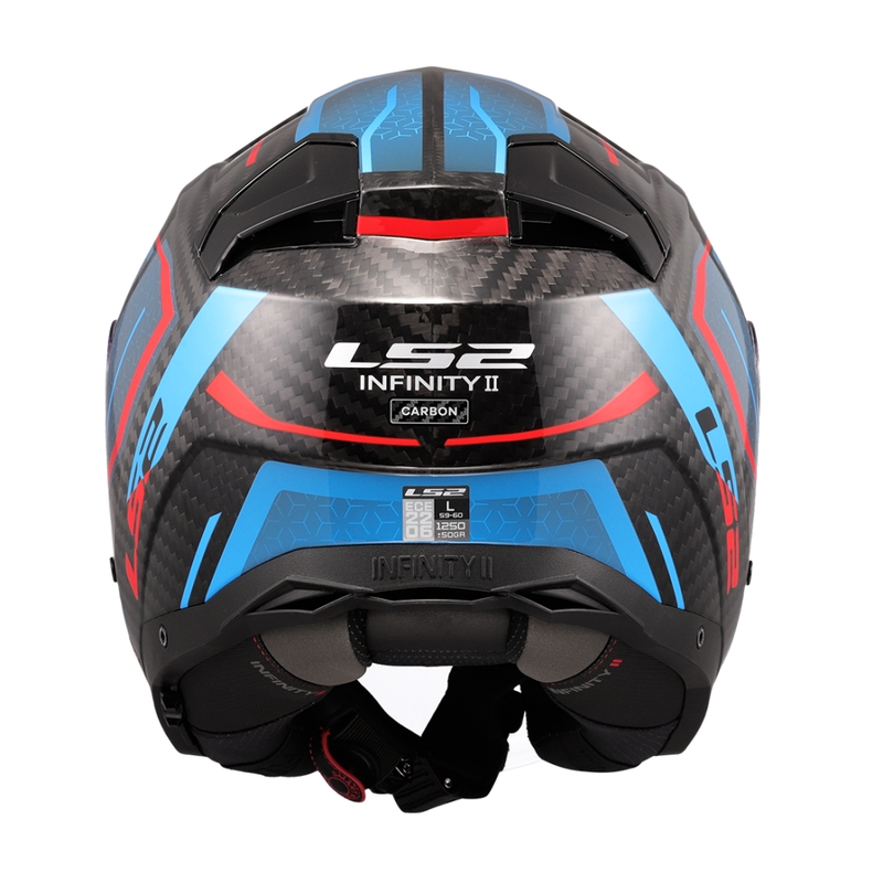 Casco moto jet LS2 OF603 Infinity II C Urus blu-rosso
