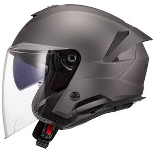 Casco moto jet LS2 OF618 Verso II Solid titanio opaco