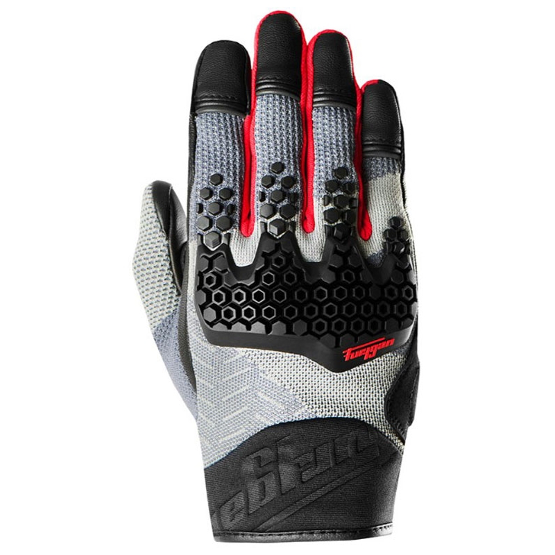 Guanti da moto Furygan Jack nero-grigio-rosso