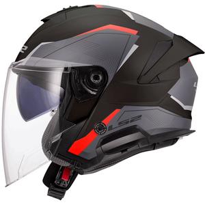 Casco moto jet LS2 OF618 Verso II Air nero-rosso