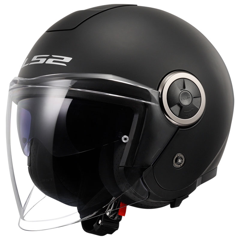 Casco moto jet LS2 OF620 Classy Solid nero opaco