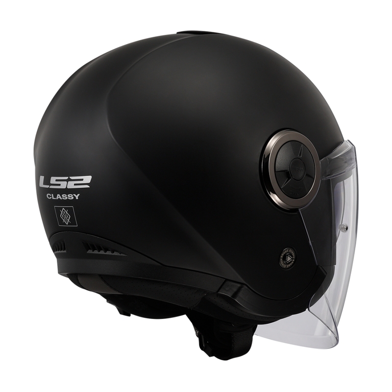 Casco moto jet LS2 OF620 Classy Solid nero opaco