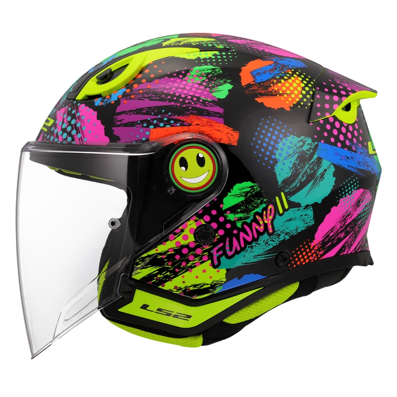 Casco moto jet per bambini LS2 OF622 Funny II Joy nero