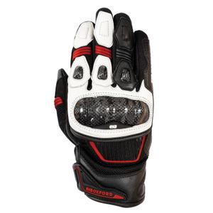 Guanti da moto Oxford RP-4S 3.0 bianco-nero-rosso