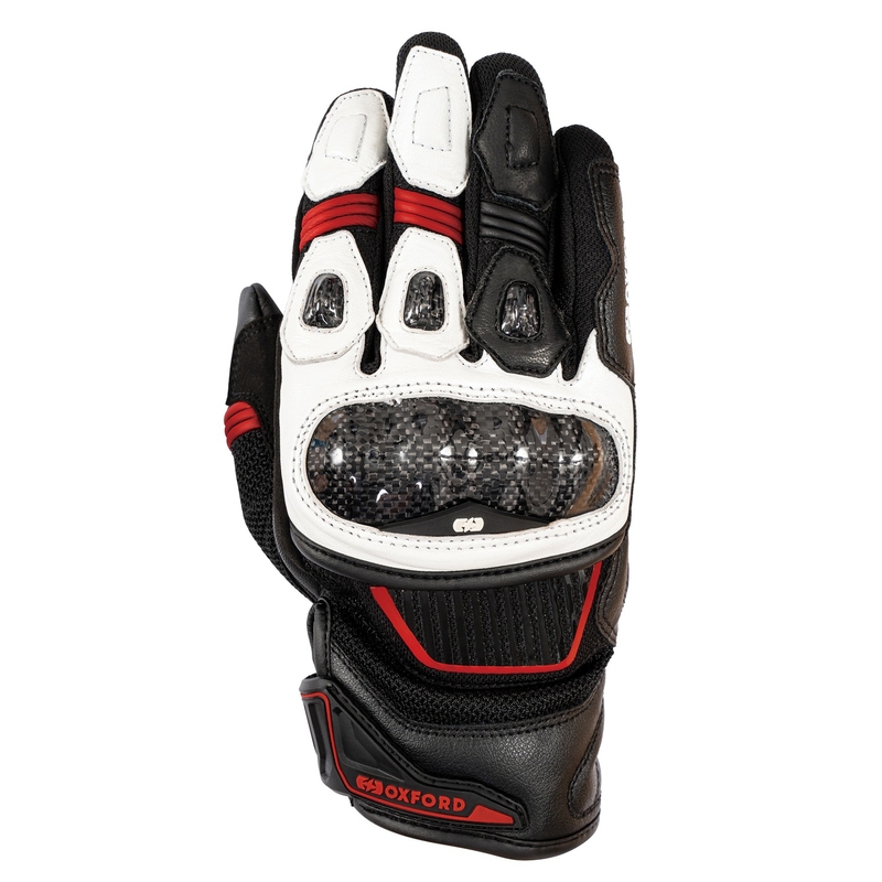 Guanti da moto Oxford RP-4S 3.0 bianco-nero-rosso