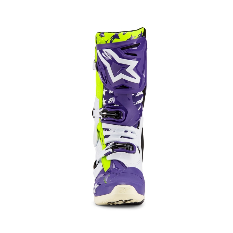Stivali da moto Alpinestars TECH 10 edizione limitata Dirt Studios viola-bianco-giallo fluo