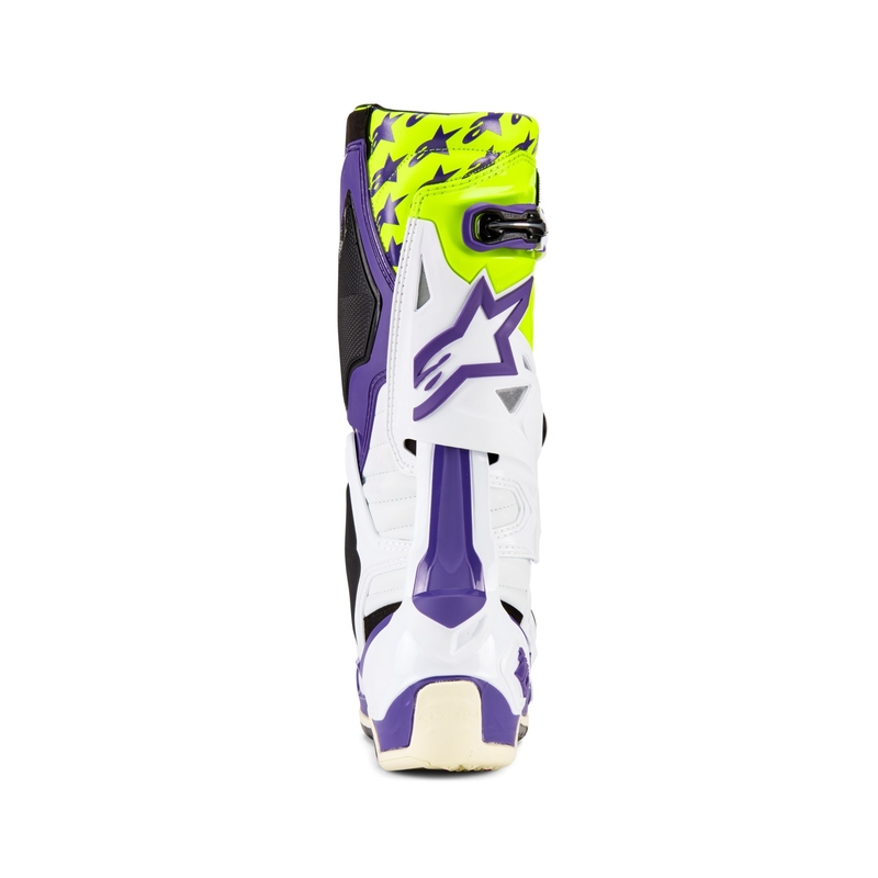 Stivali da moto Alpinestars TECH 10 edizione limitata Dirt Studios viola-bianco-giallo fluo