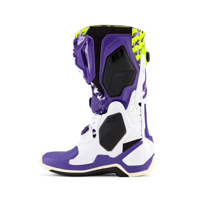 Stivali da moto Alpinestars TECH 10 edizione limitata Dirt Studios viola-bianco-giallo fluo