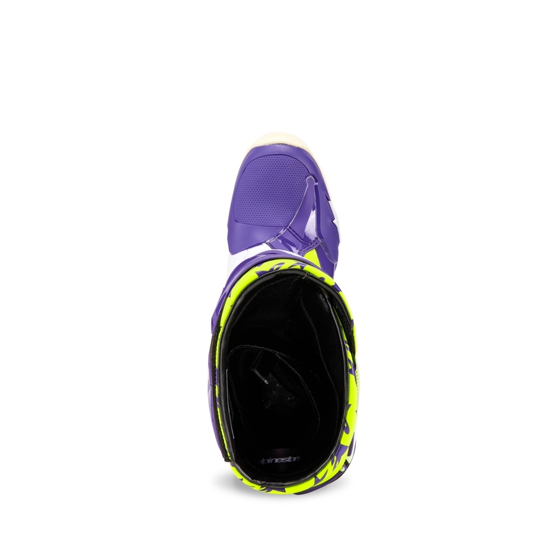 Stivali da moto Alpinestars TECH 10 edizione limitata Dirt Studios viola-bianco-giallo fluo