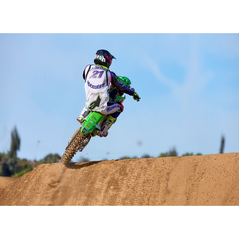 Pantaloni da motocross Alpinestars Supertech edizione limitata Dirt Studios bianco-viola-rosa-giallo fluo