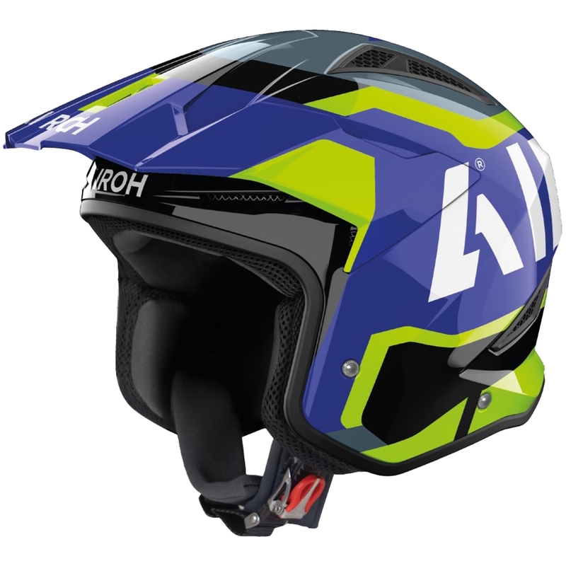 Casco da moto trial Airoh TRR 2 Jupiter blu-giallo
