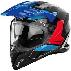 Casco moto enduro Airoh Bandit Tune blu-rosso