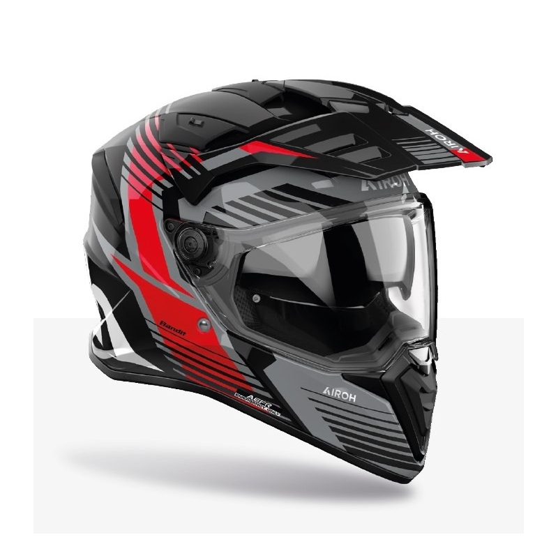 Casco moto enduro Airoh Bandit Spicy rosso