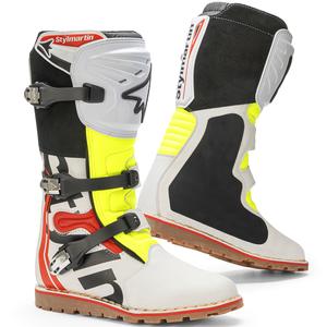 Stivali da moto Stylmartin Impact Pro.2 bianco-nero-giallo fluo