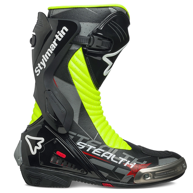 Stivali da moto Stylmartin Stealth Evo Air nero-giallo fluo