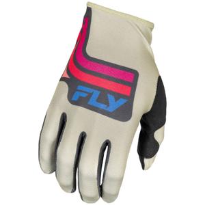 Guanti da motocross FLY Racing Lite grigio-rosa-blu