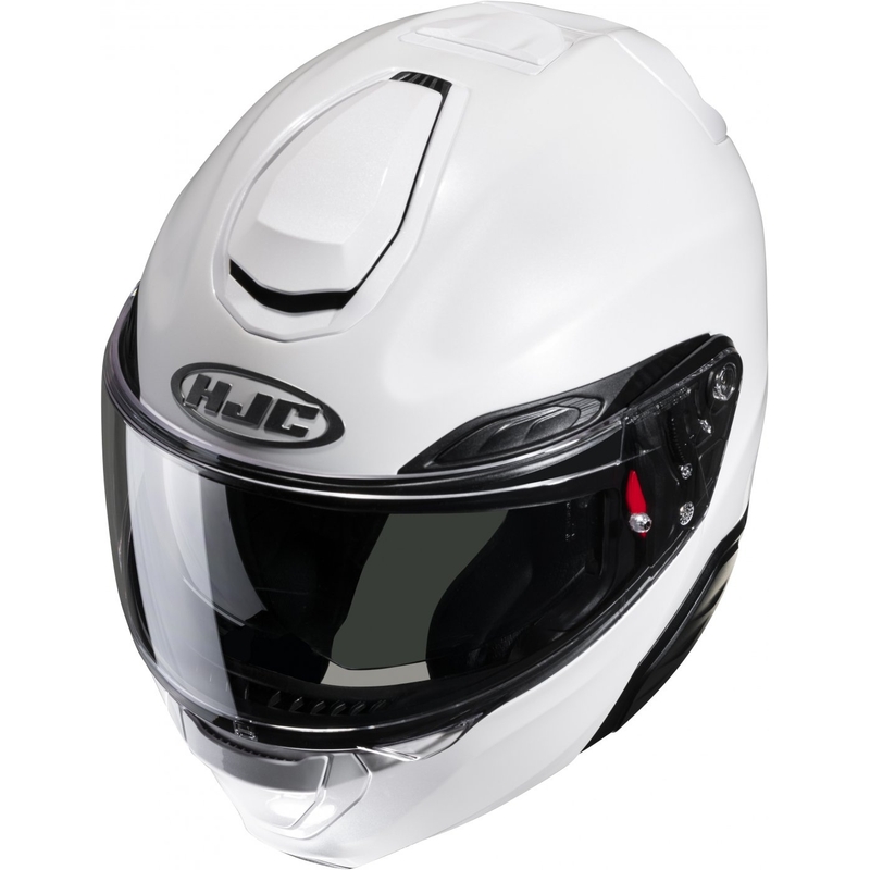 Casco da moto flip-up HJC RPHA 91 Solid bianco perla