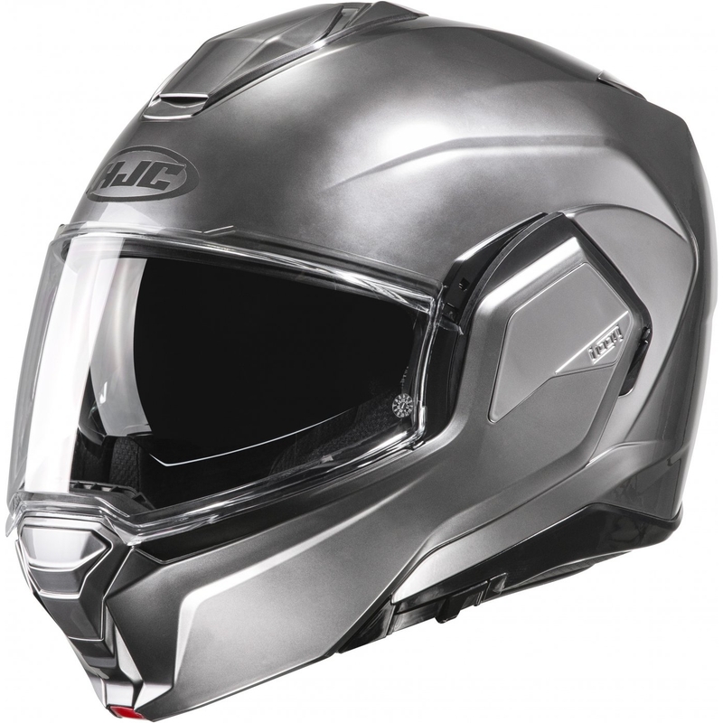 Casco da moto HJC i100 Solid flip-up argento