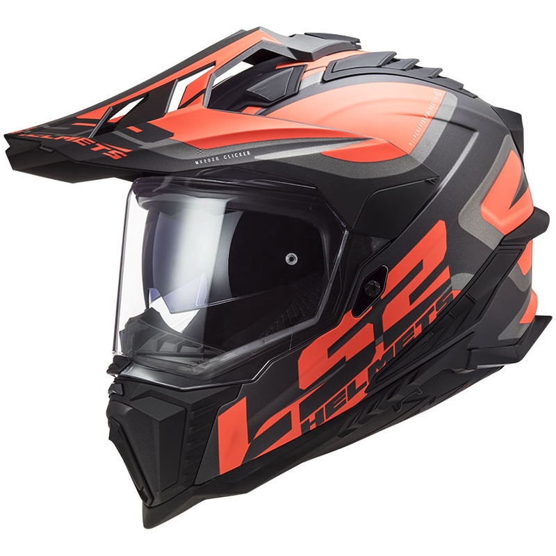 Casco enduro LS2 MX701 Explorer Alter nero-arancione fluo-grigio opaco