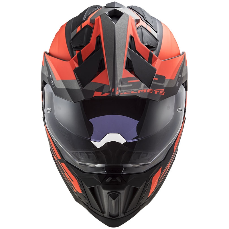 Casco enduro LS2 MX701 Explorer Alter nero-arancione fluo-grigio opaco