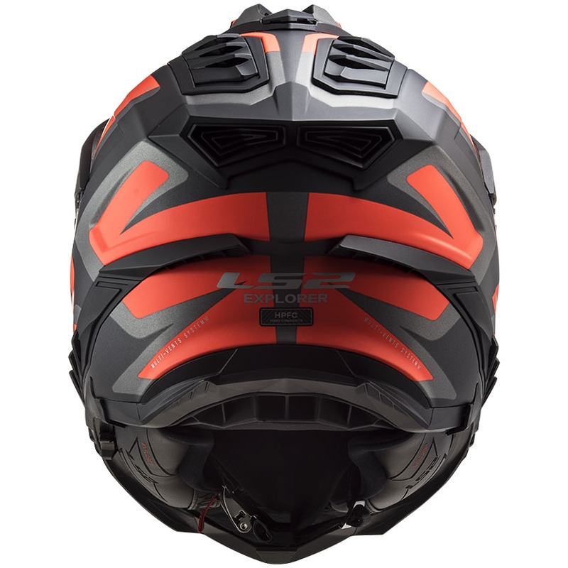Casco enduro LS2 MX701 Explorer Alter nero-arancione fluo-grigio opaco