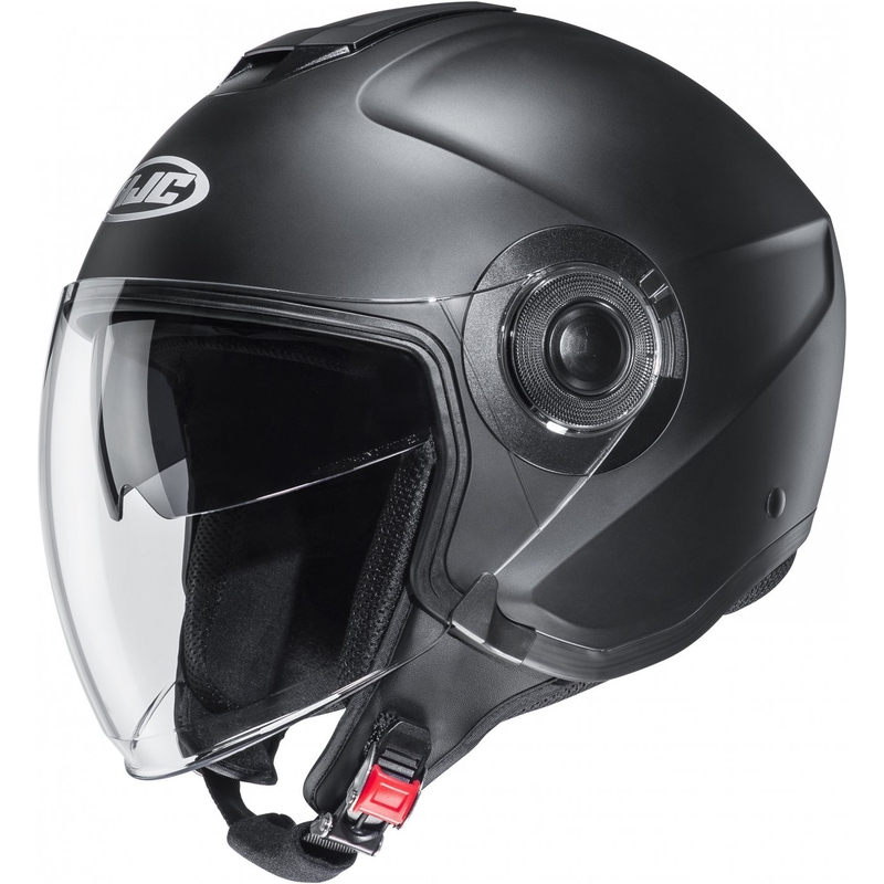 Casco moto jet HJC i40N Solid semi piatto nero