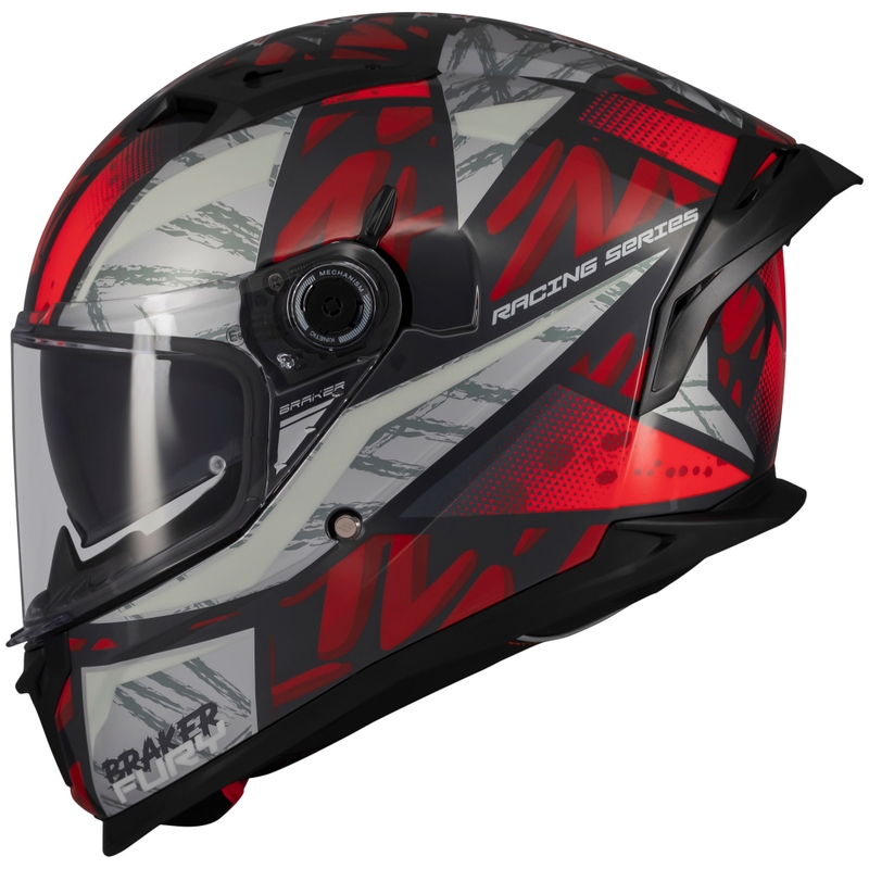 Casco moto integrale MT Braker SV Fury nero-grigio-rosso