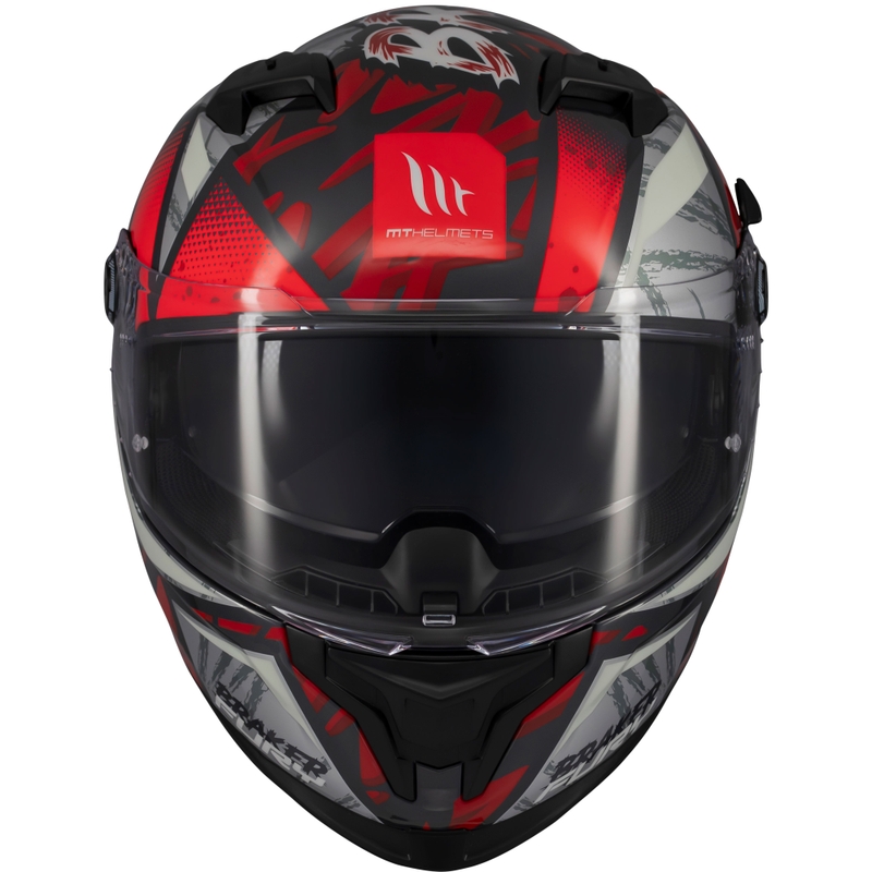 Casco moto integrale MT Braker SV Fury nero-grigio-rosso