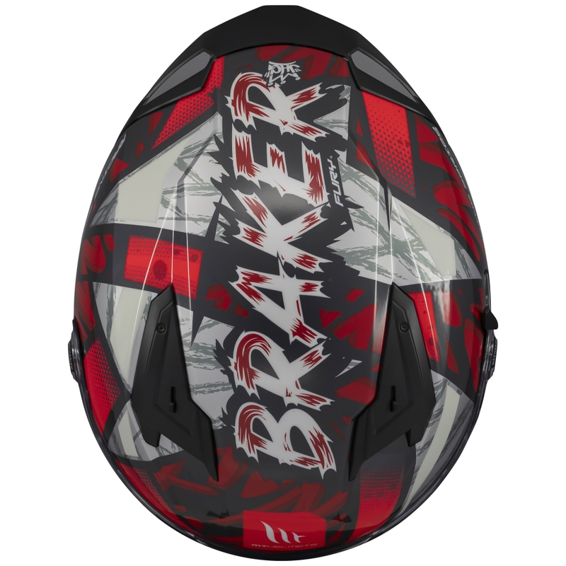Casco moto integrale MT Braker SV Fury nero-grigio-rosso