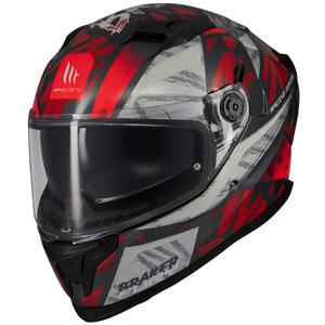 Casco moto integrale MT Braker SV Fury nero-grigio-rosso