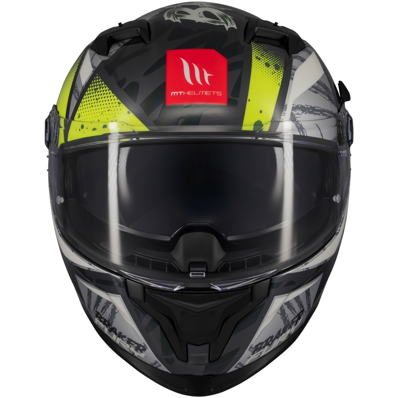 Casco moto integrale MT Braker SV Fury grigio-giallo fluo