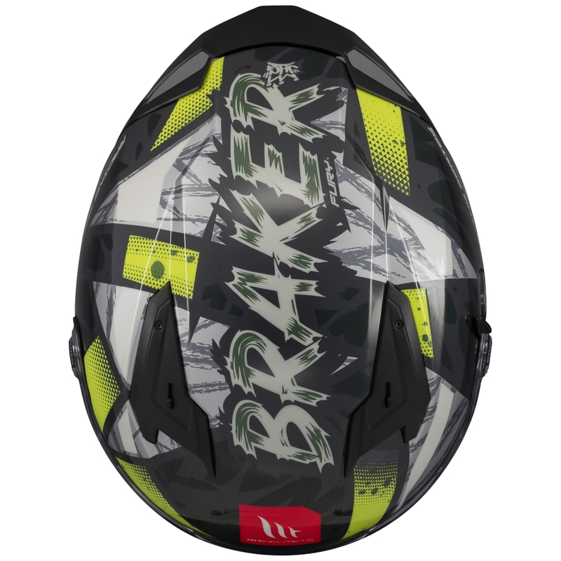 Casco moto integrale MT Braker SV Fury grigio-giallo fluo