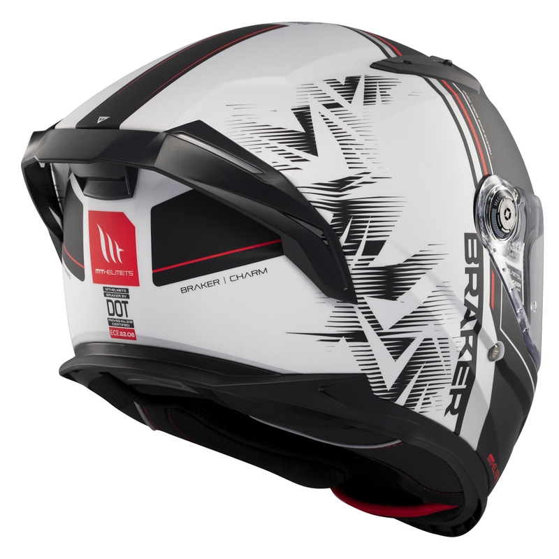 Casco moto integrale MT Braker SV Charm nero-bianco opaco