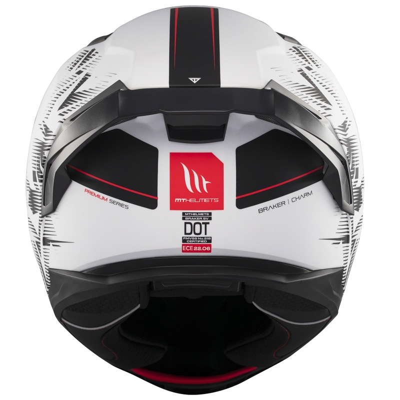 Casco moto integrale MT Braker SV Charm nero-bianco opaco