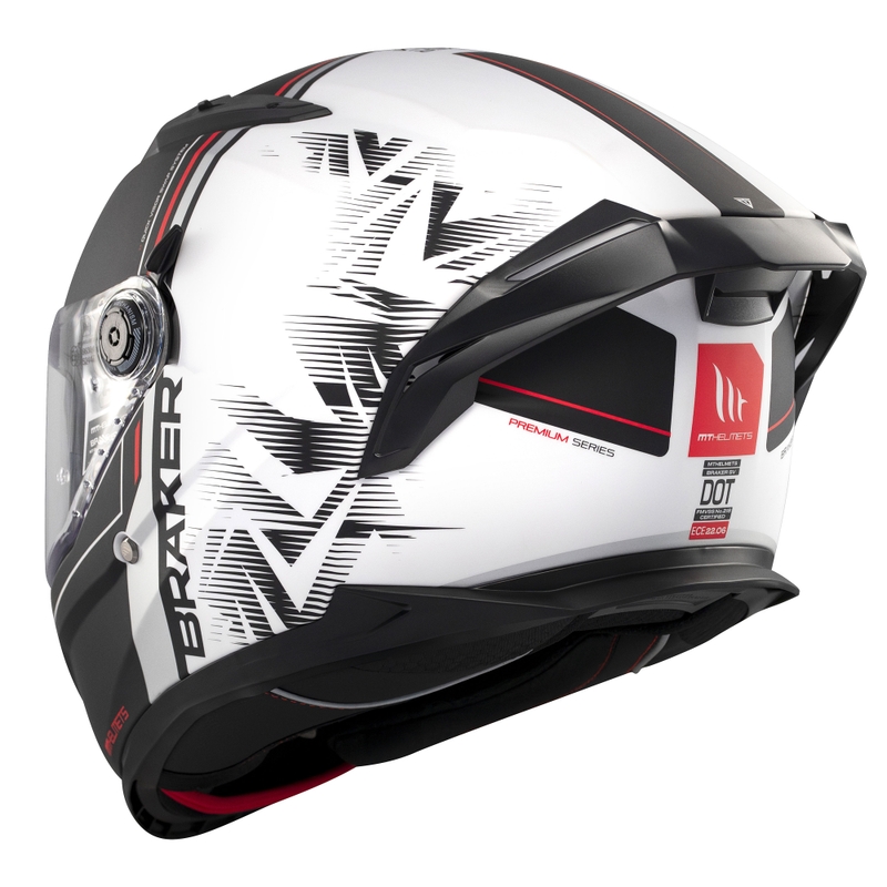 Casco moto integrale MT Braker SV Charm nero-bianco opaco