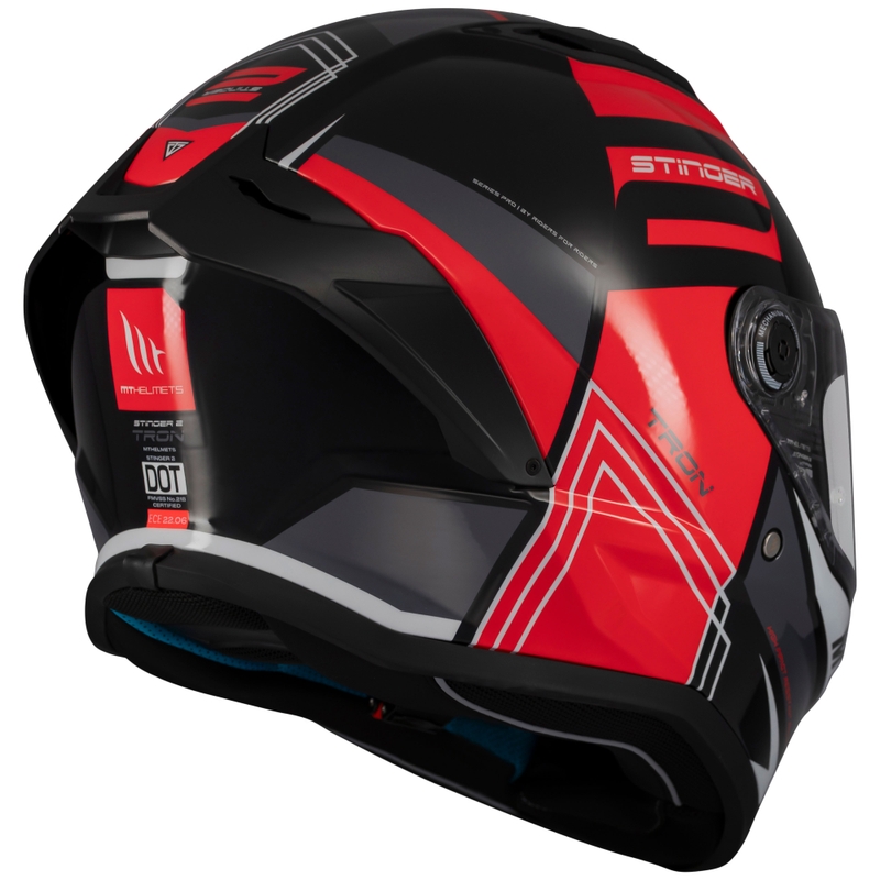 Casco moto integrale MT Stinger 2 Tron nero-rosso-grigio