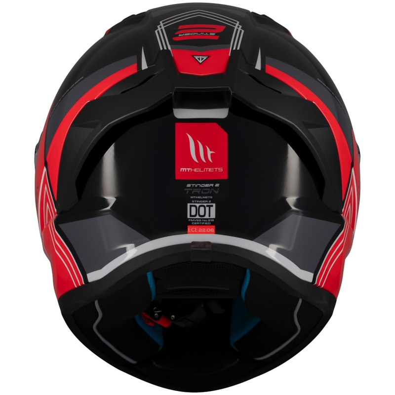 Casco moto integrale MT Stinger 2 Tron nero-rosso-grigio