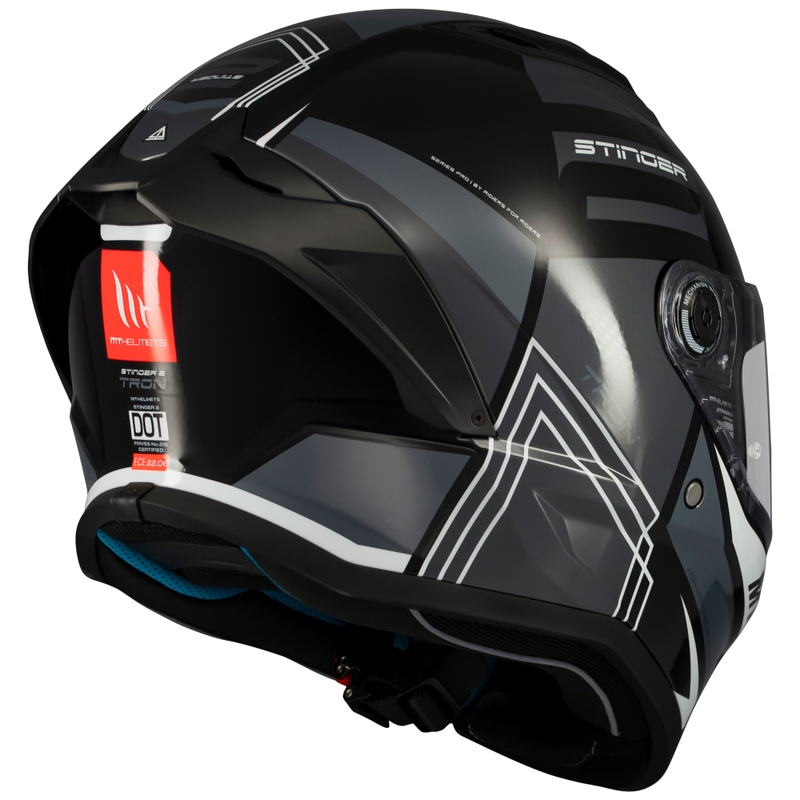 Casco moto integrale MT Stinger 2 Tron nero-grigio