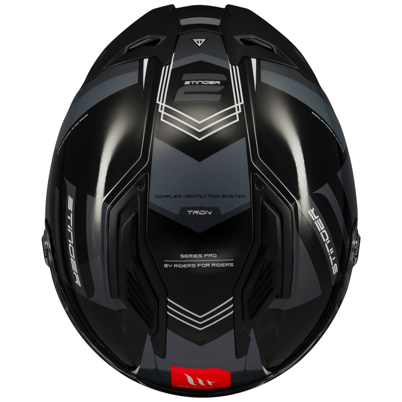 Casco moto integrale MT Stinger 2 Tron nero-grigio