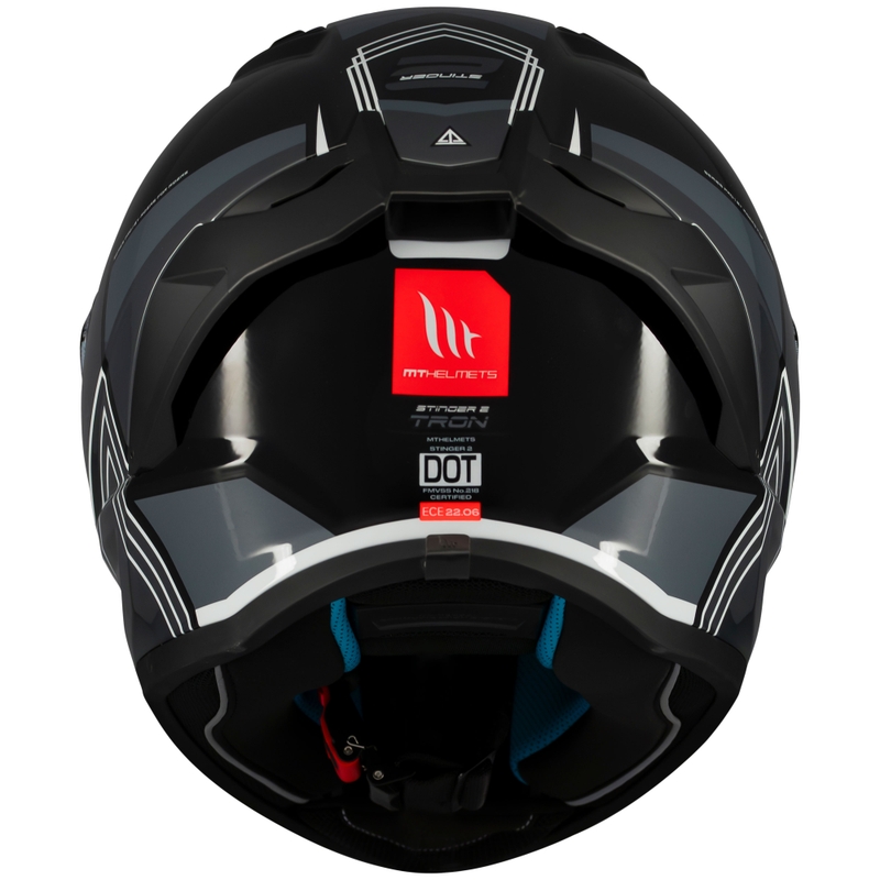 Casco moto integrale MT Stinger 2 Tron nero-grigio
