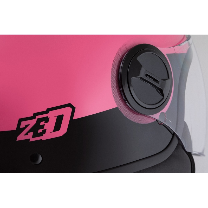 Casco jet ZED C35 rosa-nero