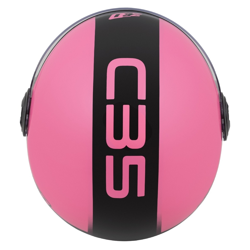 Casco jet ZED C35 rosa-nero