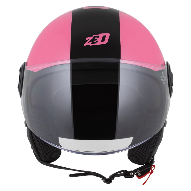 Casco jet ZED C35 rosa-nero
